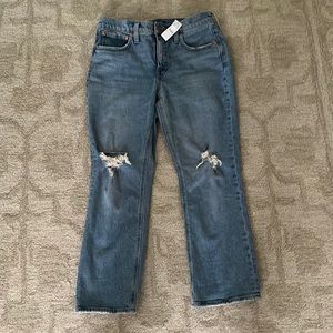 J. Crew 9'' demi-boot crop jean in Rocky Shore wash